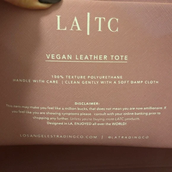 LA/TC Pink Designer Tote Bag